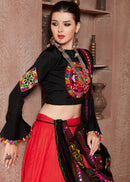 Black & Red Kutchi Embroidery Navratri Chaniya Choli – Traditional Mirror Work Lehenga Choli with Dupatta