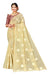Elegant Cream Chanderi Saree with Golden Leaf Embroidery & Maroon  Satin  Blouse