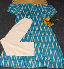 Blue South Cotton Kurti with Pant Set – Printed Ikat Design | Comfortable Daily & Office Wear