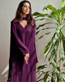 Premium Chanderi Mirror-Work 3-Piece Suit Set with Dupatta (Multiple Colours)