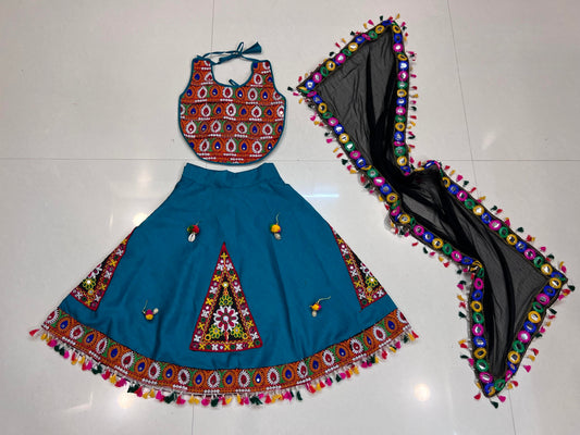 Rama Kids Navratri Chaniya Choli with Embroidered Blouse & Dupatta (4–5 Years)