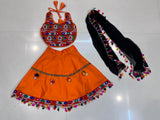 Orange Baby Girl Navratri Chaniya Choli with Embroidered Blouse & Dupatta (6M–1Y)